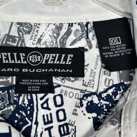 Pelle Pelle Marc Buchanan Shirt XXL AOP Mountain Ski Theme Long Sleeve Blue - Picture 2 of 13